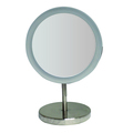 Whitehaus Round Freestanding Led 5X Magnified Mirror, Brushed Nickel WHMR106-BN
